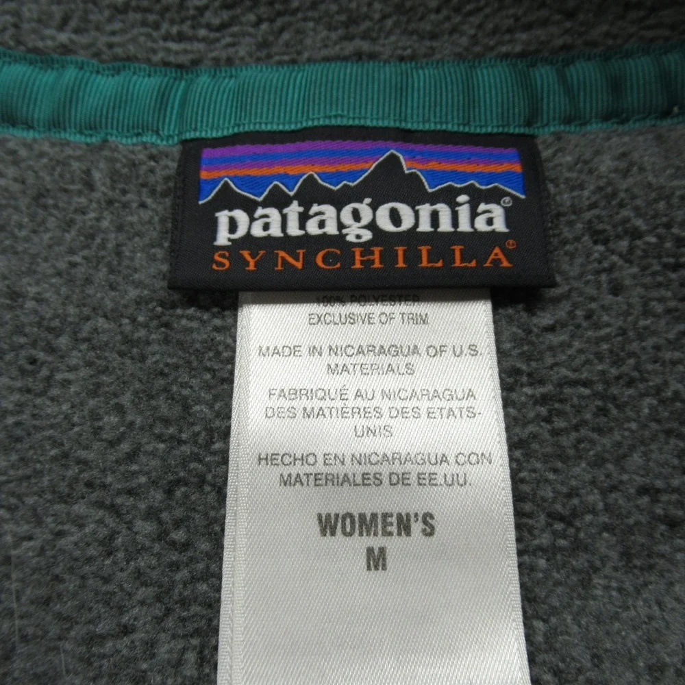 Patagonia Sweathirt Womens Medium Gray Lightweight Synchilla Snap-T Fleece READ - Picture 4 of 15